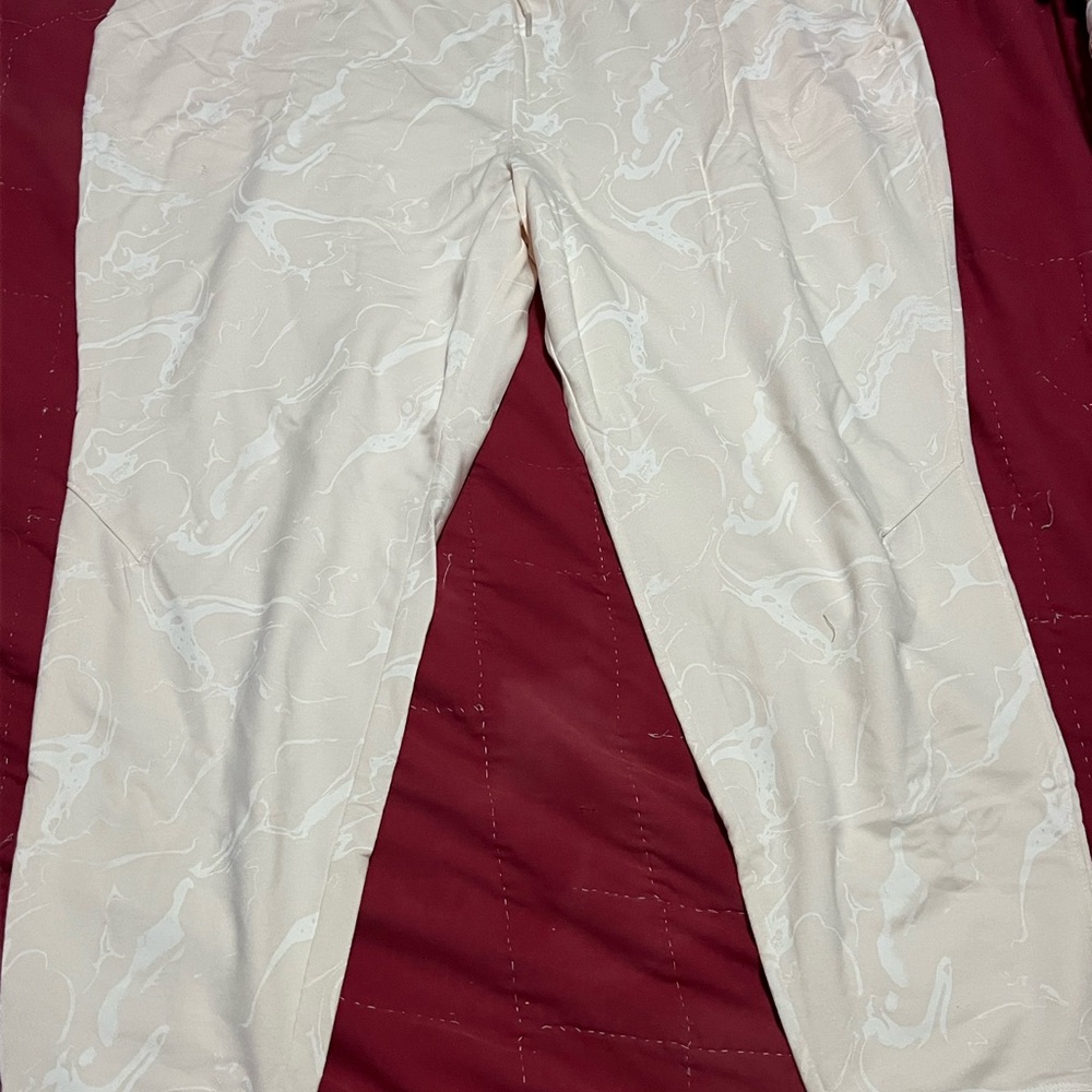 Cream Patterned Pants